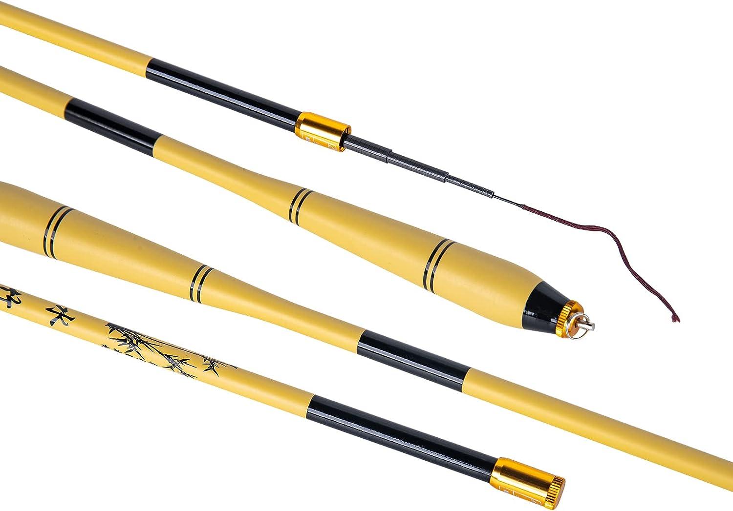 Goture 1.8m-3.6m Telescopic Fishing Rod Carbon Fiber Ultra Light Fishing  Pole Portable Travel Rod Stream Carp Fishing Yellow 6ft/1.8m