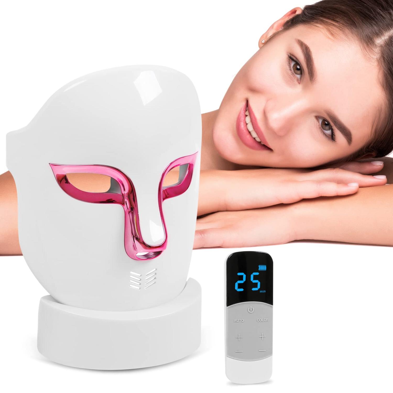 LED Face Mask for Skin Care FSA/HSA Eligible Light Therapy for Acne Treatment & Whitening