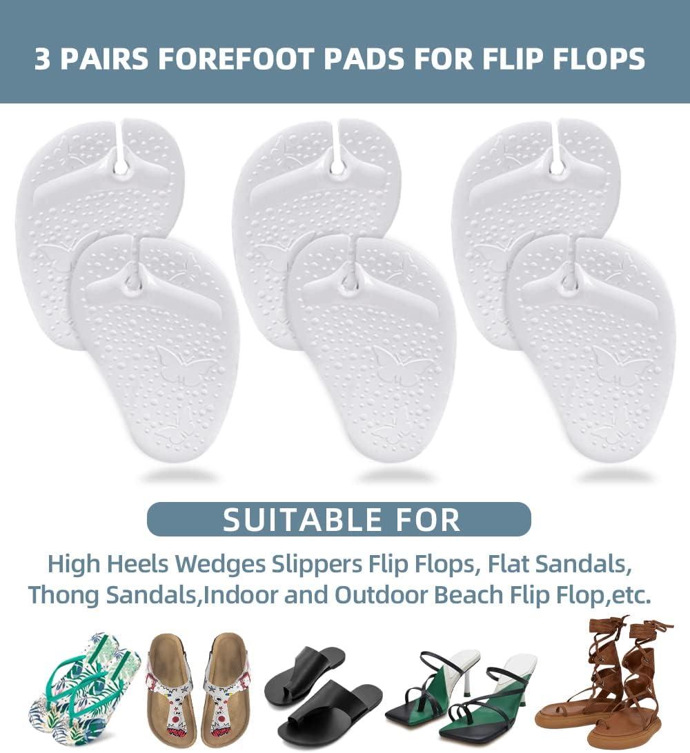 Urwalk Gel Metatarsal Pads for Thong Sandals Flip Flops 3 Pairs