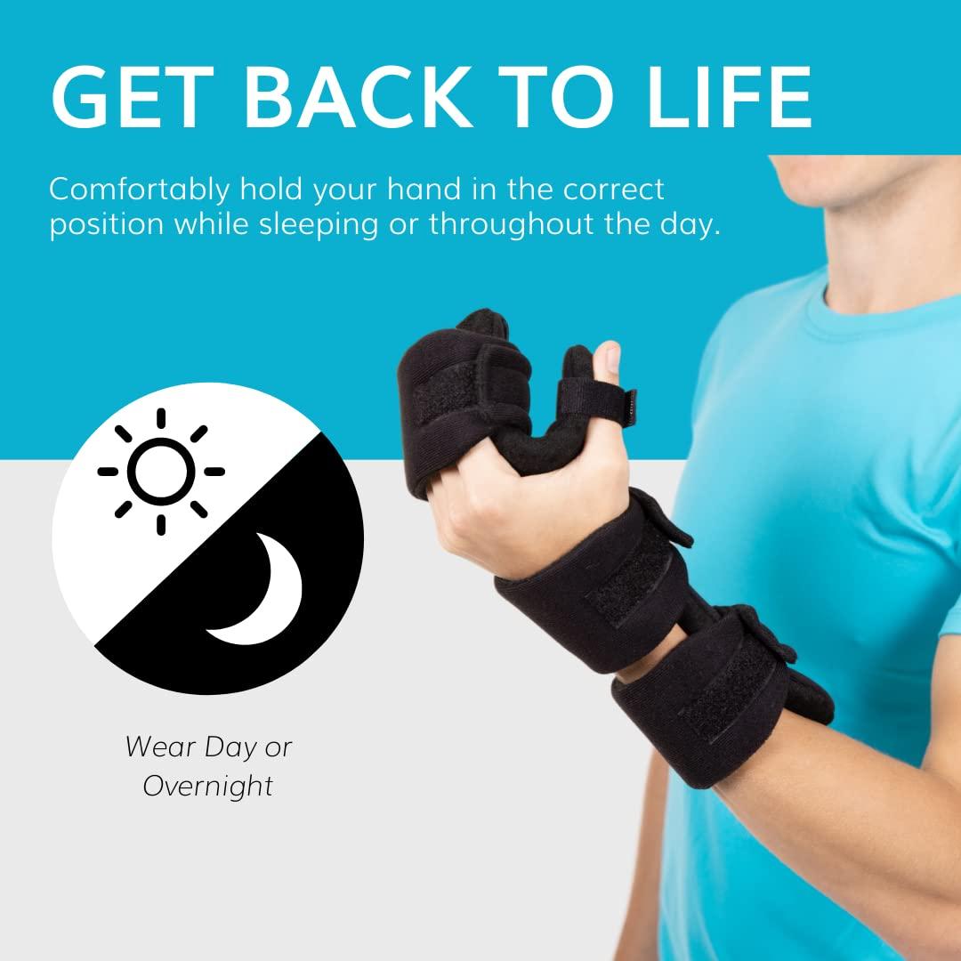 BraceAbility Resting Hand Splint Soft Functional Stroke and Surgery