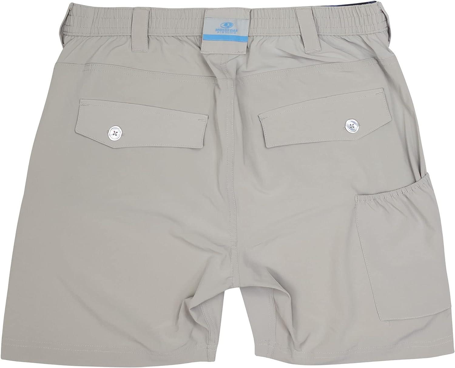 Mossy Oak Fishing Shorts for Men Quick Dry Flex Cool Gray Medium