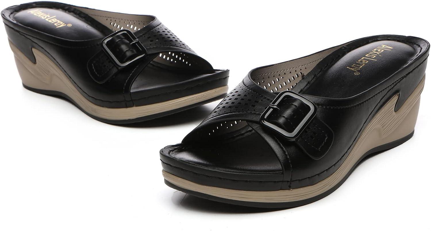 Alexis Leroy ules - Sandalias de cuña con Tira Cruzada y Hebillas para