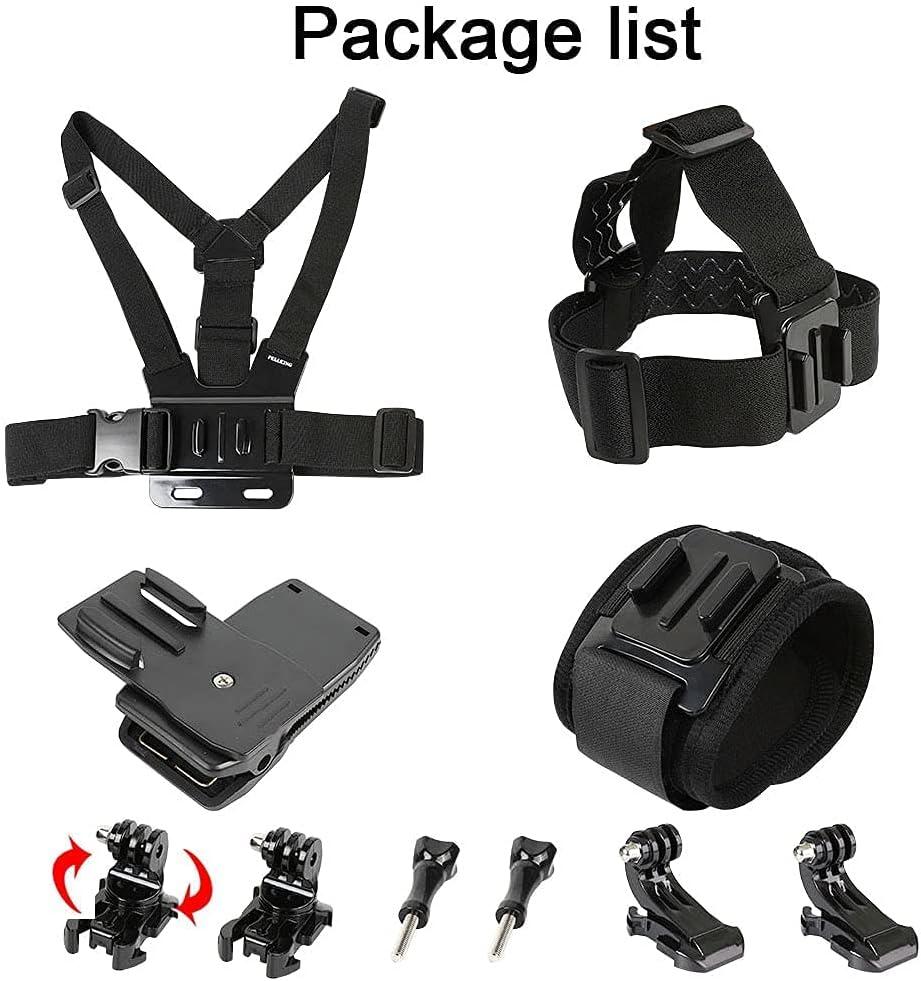 GoPro Hero Accessories Set: Head Strap, Chest Mount, Backpack Clip