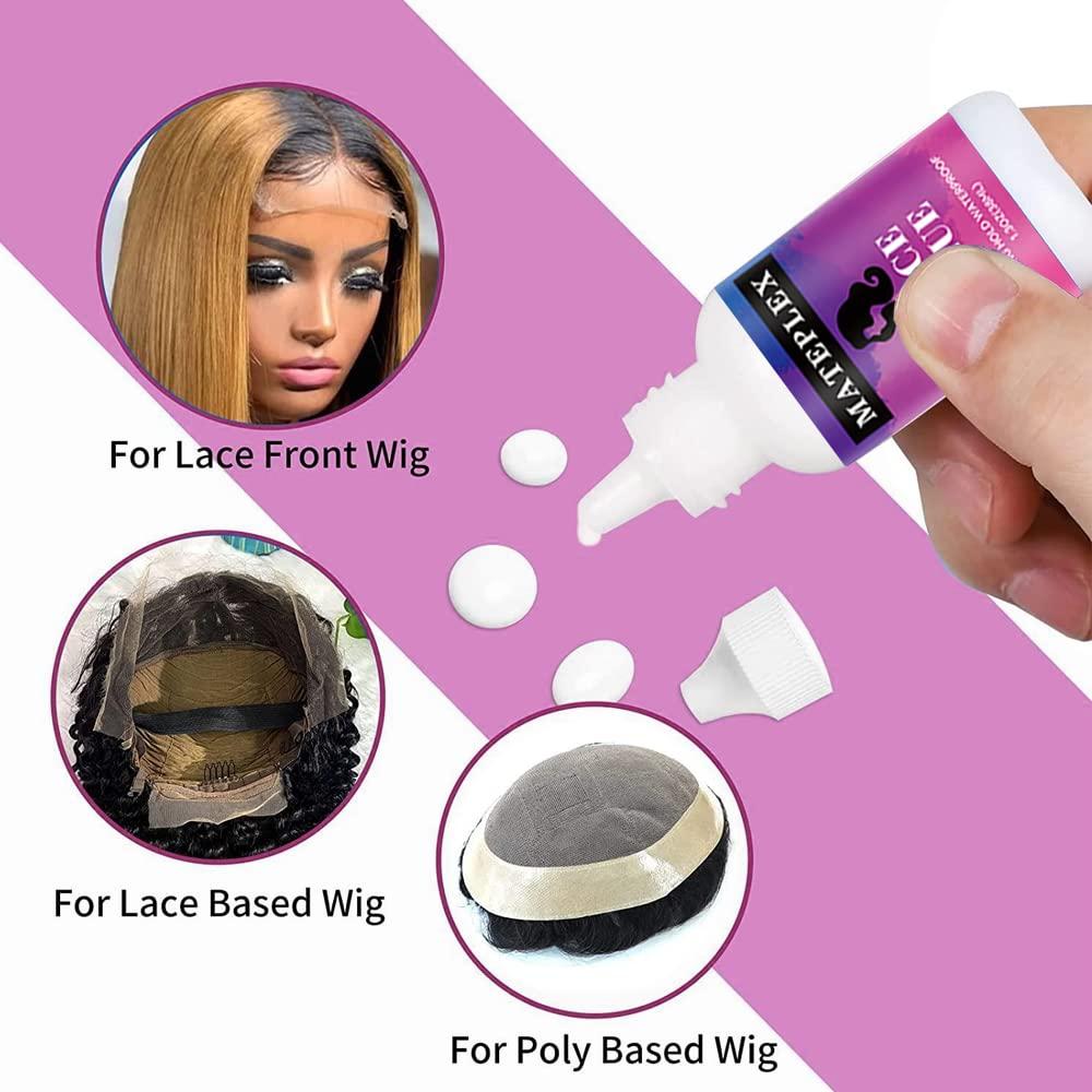 Kehuo Hair Replacement Adhesive Invisible Bonding Glue Hold for Poly and  Lace Hairpiece, Wig, Toupee Systems 38ml, Headband Wig Wigs 