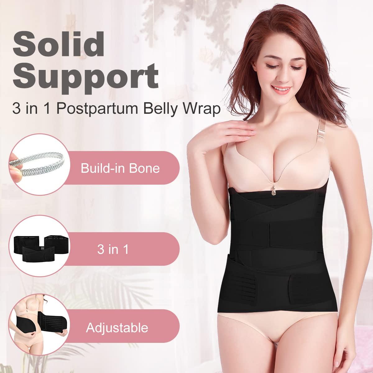 3 in 1 Abdominal Binder Postpartum Belly Wrap & Hip Belt, Pelvis