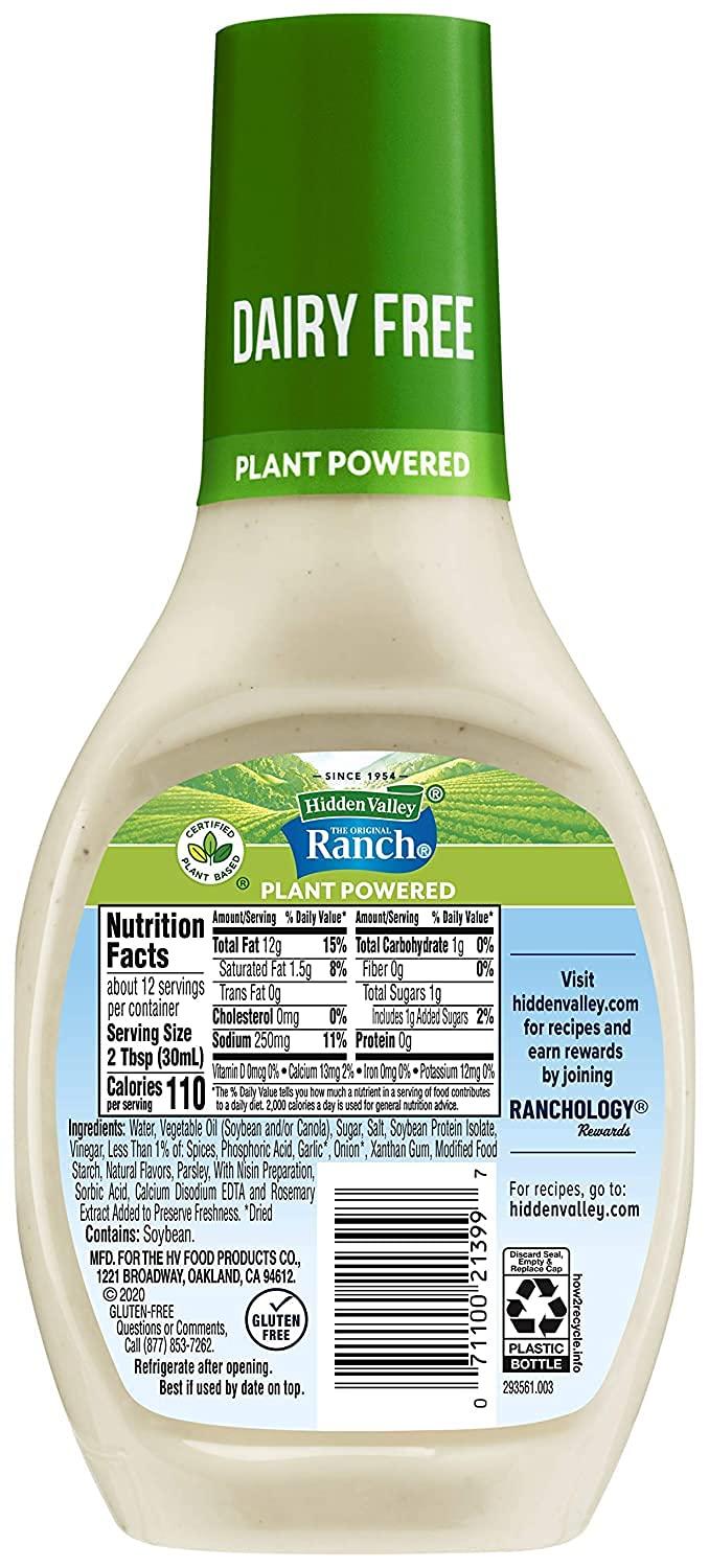 Gluten Free Salad Dressing, Hidden Valley Ranch Dairy Free ...