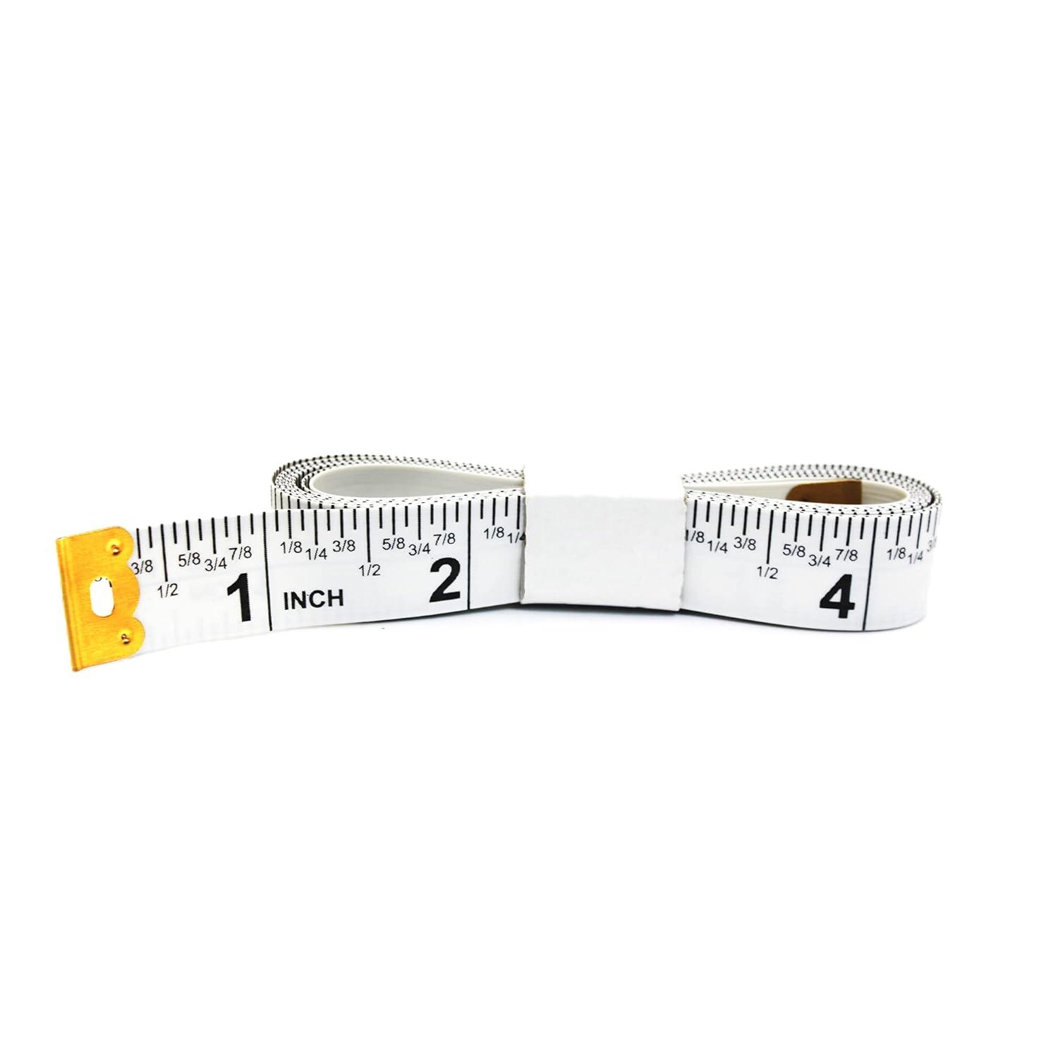 Perfect Measuring Tape- Fraction Tape Measure All-Purpose Tape  Measure-Double Sided Fractional Inches & Millimeter/Centimeter Tape Measure  (10 Pack- 60in - White) 10 Pack - 60in/1.5m White