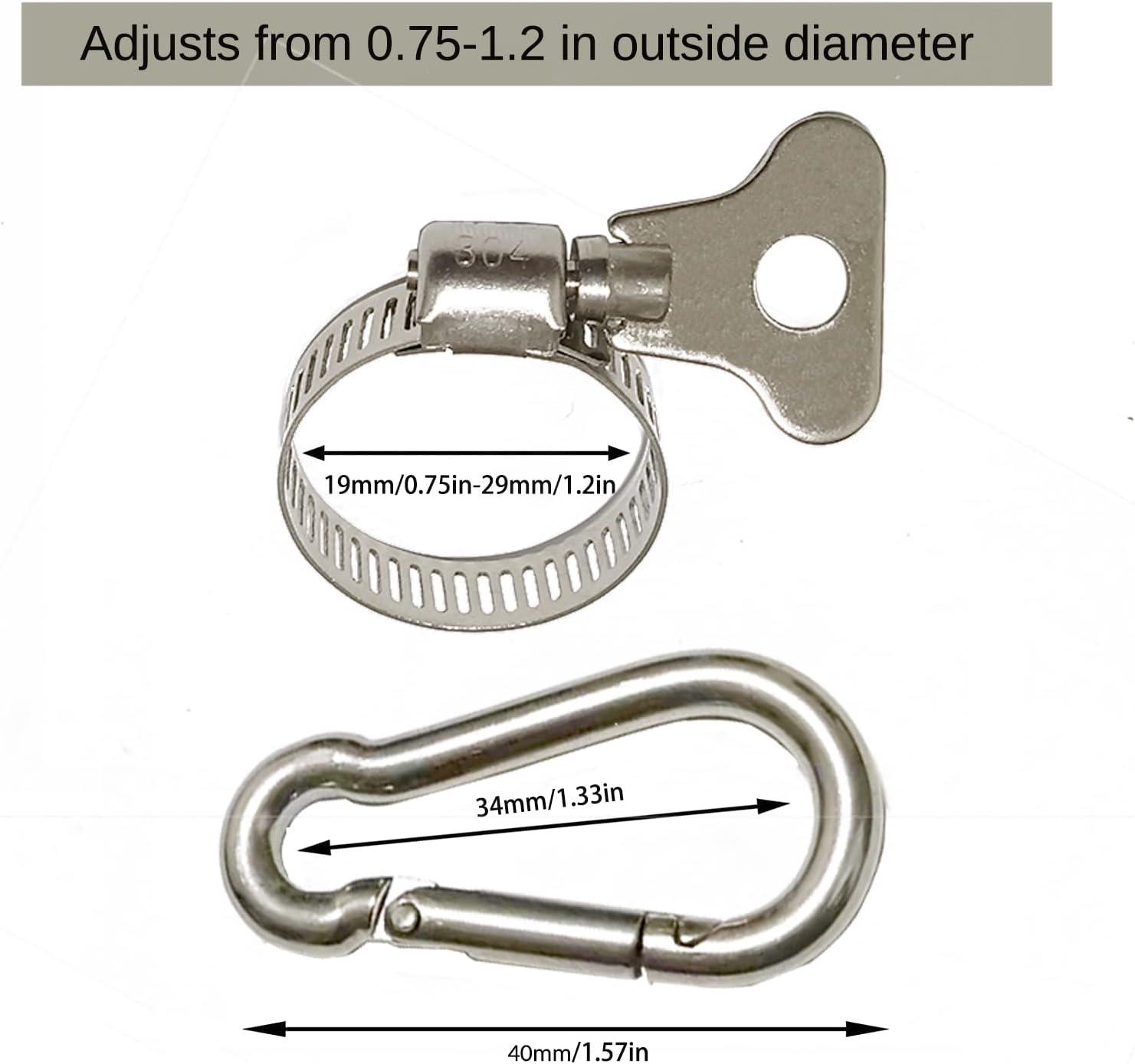 Boats Flag Pole Kits Stainless Steel Boat Flag Pole Clips with Carabiner Clamp For Flag Poles 0.