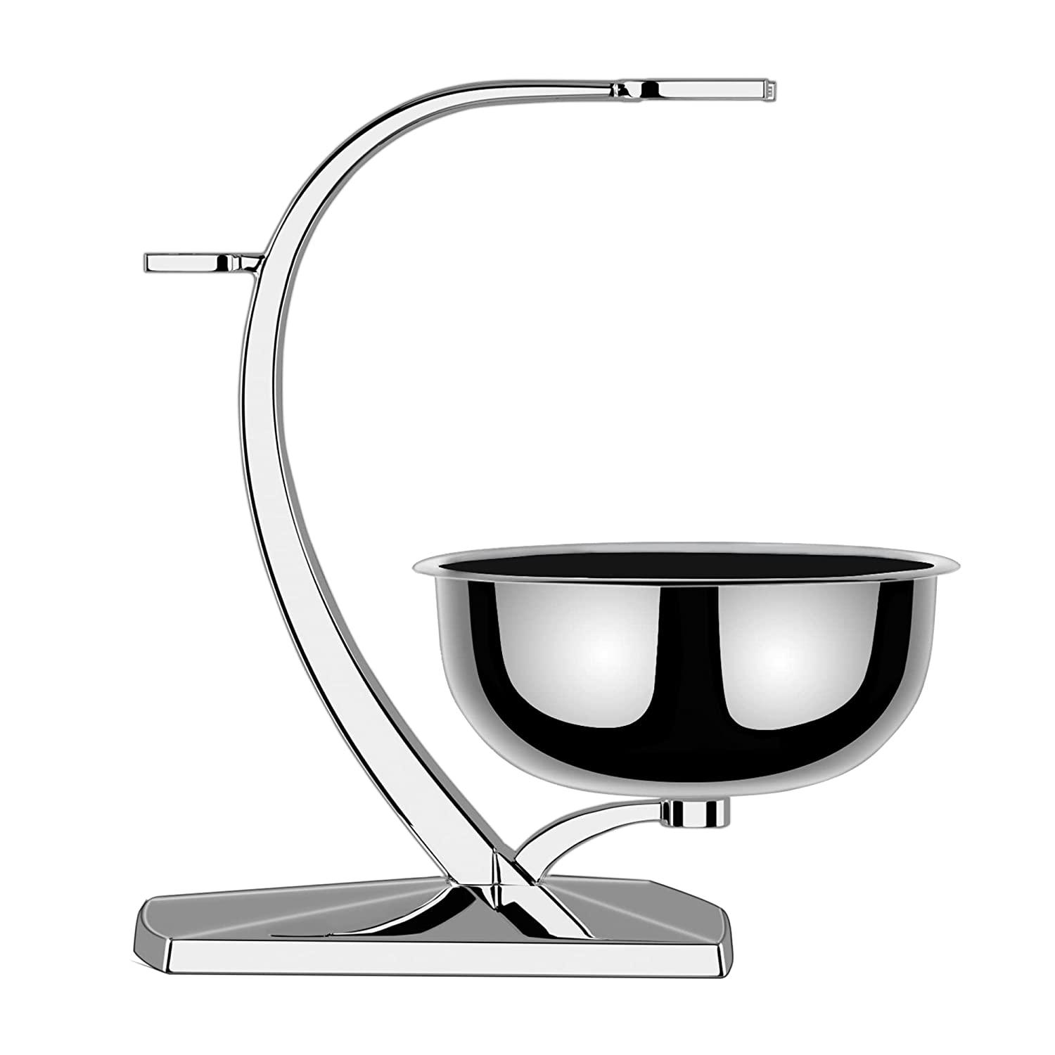 GRUTTI Deluxe Chrome Razor and Brush Stand with Bowl, Compatible with