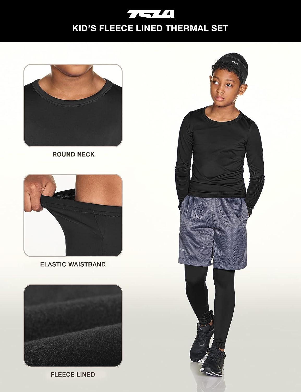 TSLA Kid's & Boy's and Girl's Thermal Underwear Set, Soft Fleece