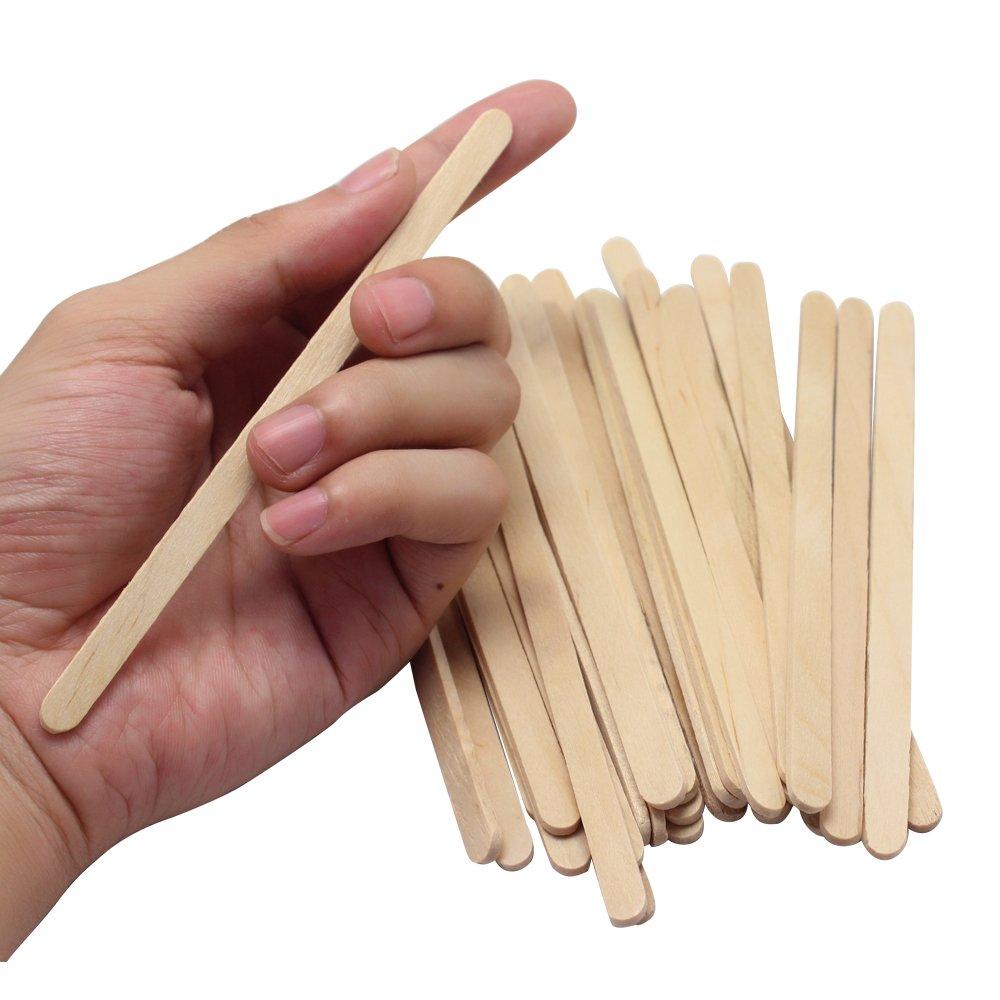 SelfTek 100 Pcs Wooden Wax Applicator Spatulas Sticks for Hair Removal