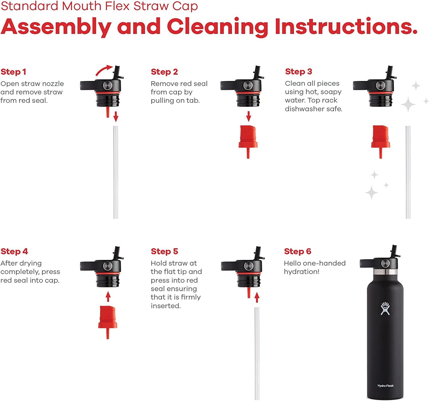 Hydro Flask Standard Mouth Lids Flex Straw Black