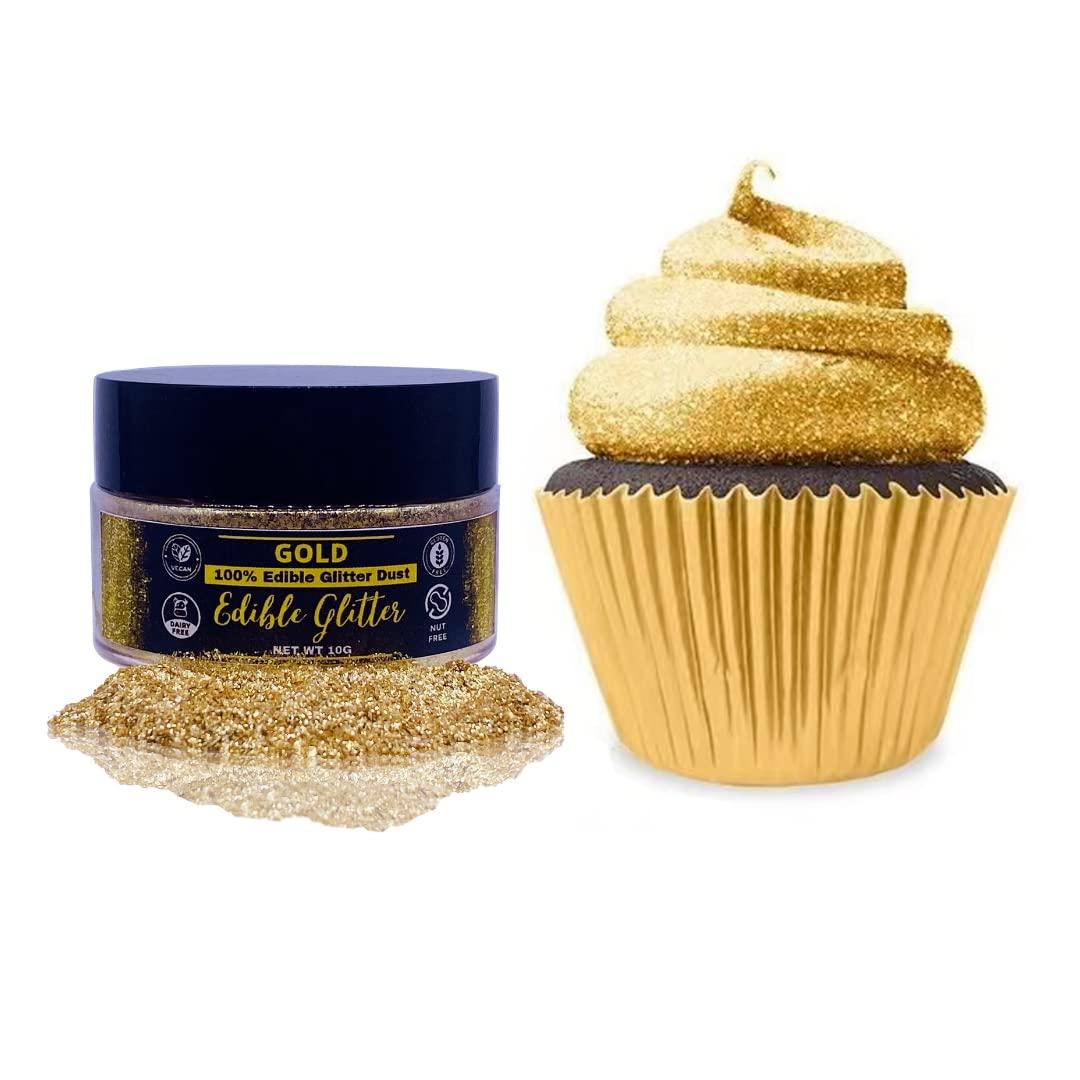 BULK10G Edible glitter for drinks, Edible gold dust for cake