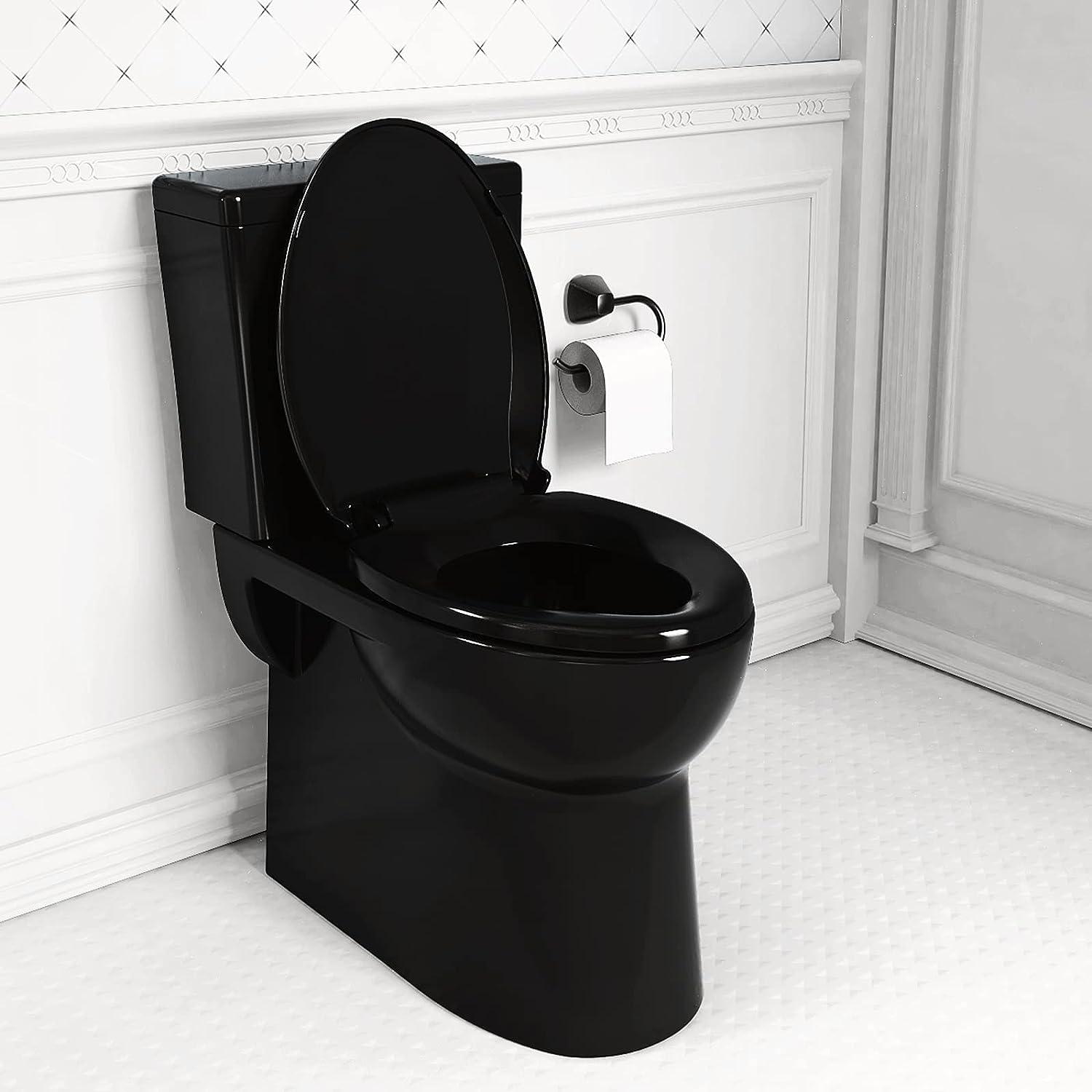 Black Toilet Seat | Slow Close Elongated Plastic Toilet Seat