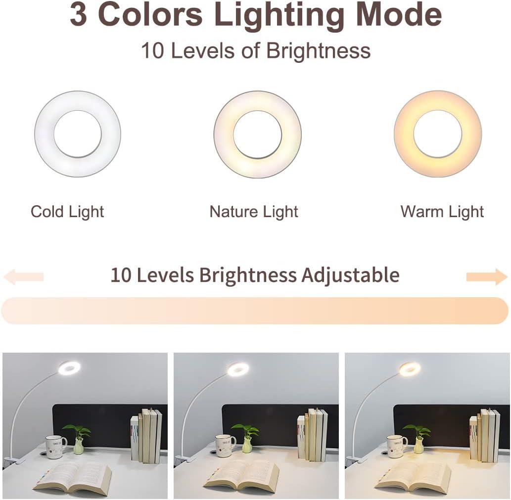 Bekada LED Desk Light with Clamp for Video Conference, USB Reading