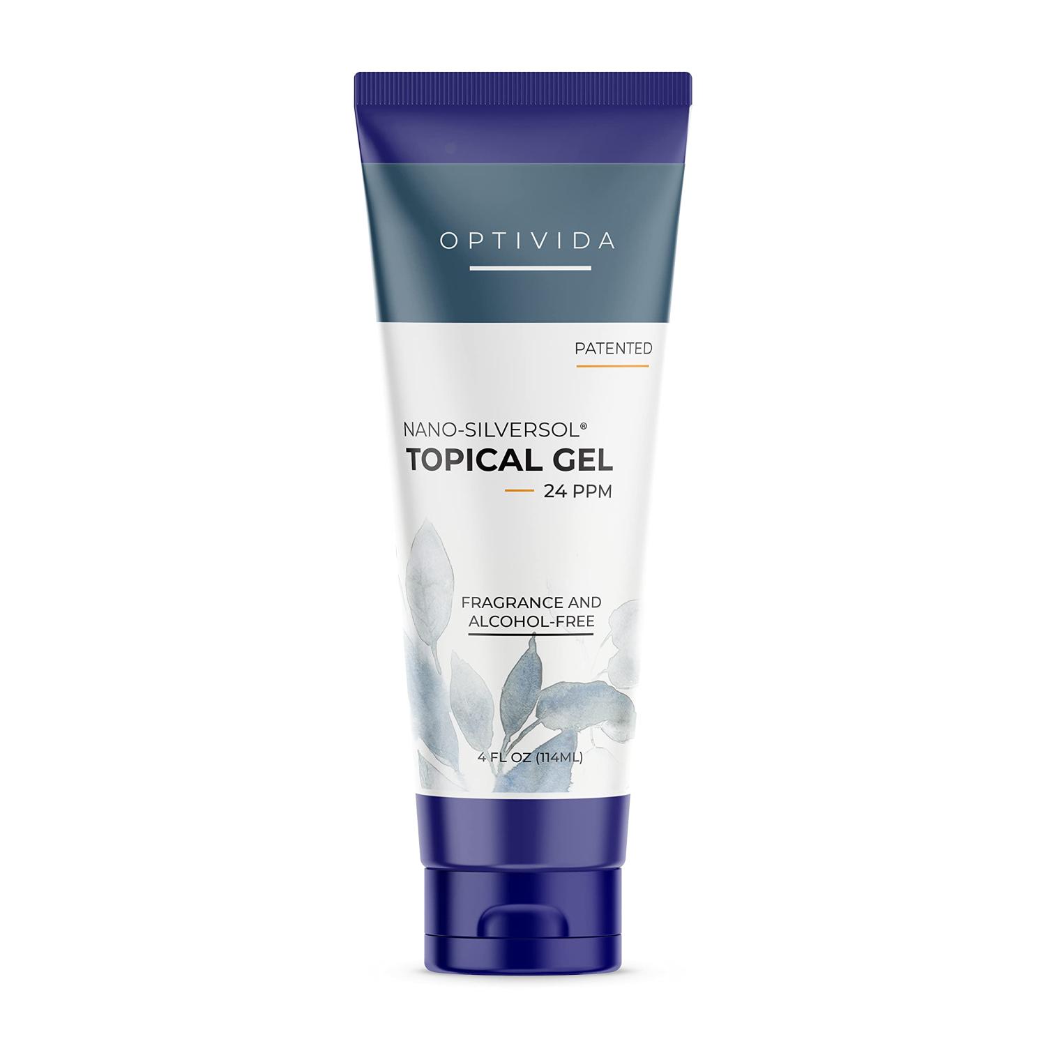 Optivida Colloidal Silver Gel Cream For Wound Care, Natural Topical