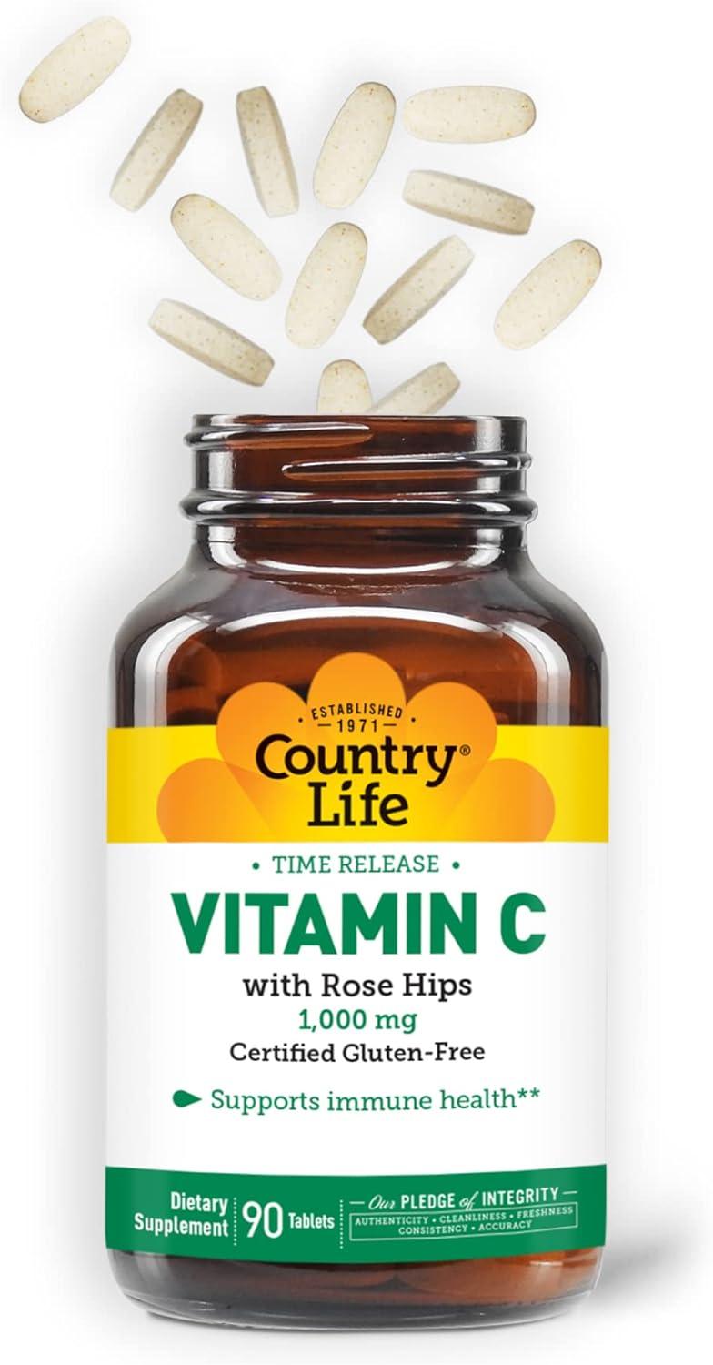 Country Life Vitamin C 1000mg with Rh 90Count 90 Ct (Pack of 1