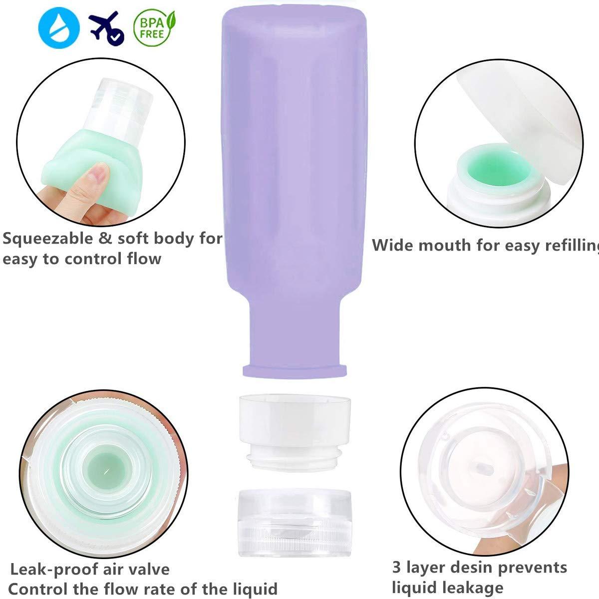Cosywell Travel Size Toiletries Plastic Squeeze Bottles 4pcs 3.4 oz TS –  TweezerCo