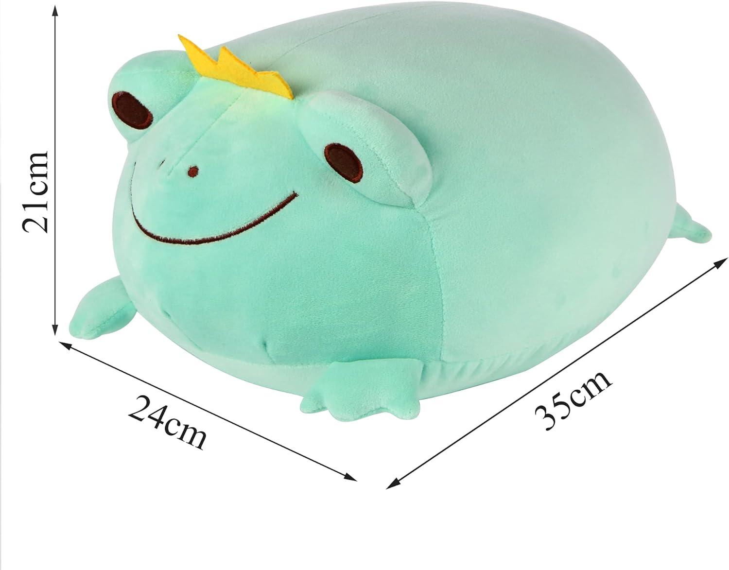 JUNERAIN Super Soft Frog Plush Stuffed Animal Cute Frog Squishy Hugging  Pillow Adorable Frog Plushie Toy Gift for Kids Toddlers Children Girls Boys  Baby Cuddly Plush Frog Decoration 35cm Mint Green 35cm