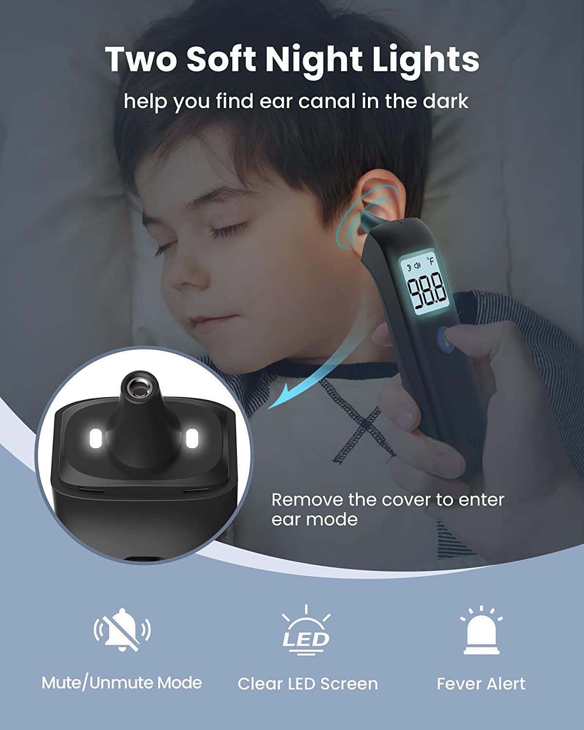 Digital Ear and Forehead Thermometer No Touch Infrared Temporal