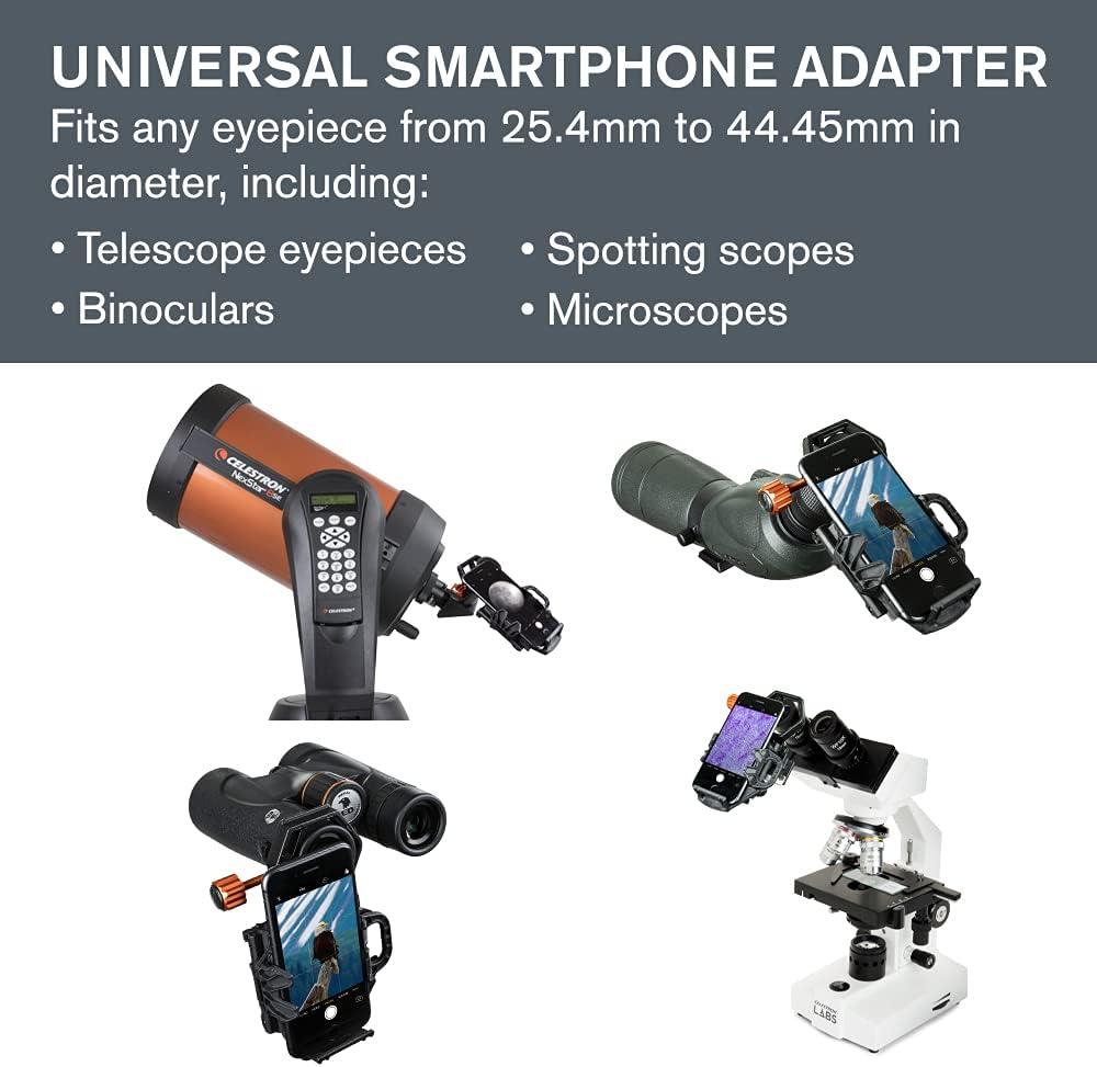 Celestron NexGO 2-Axis Universal Smartphone Adapter for Digiscoping ...