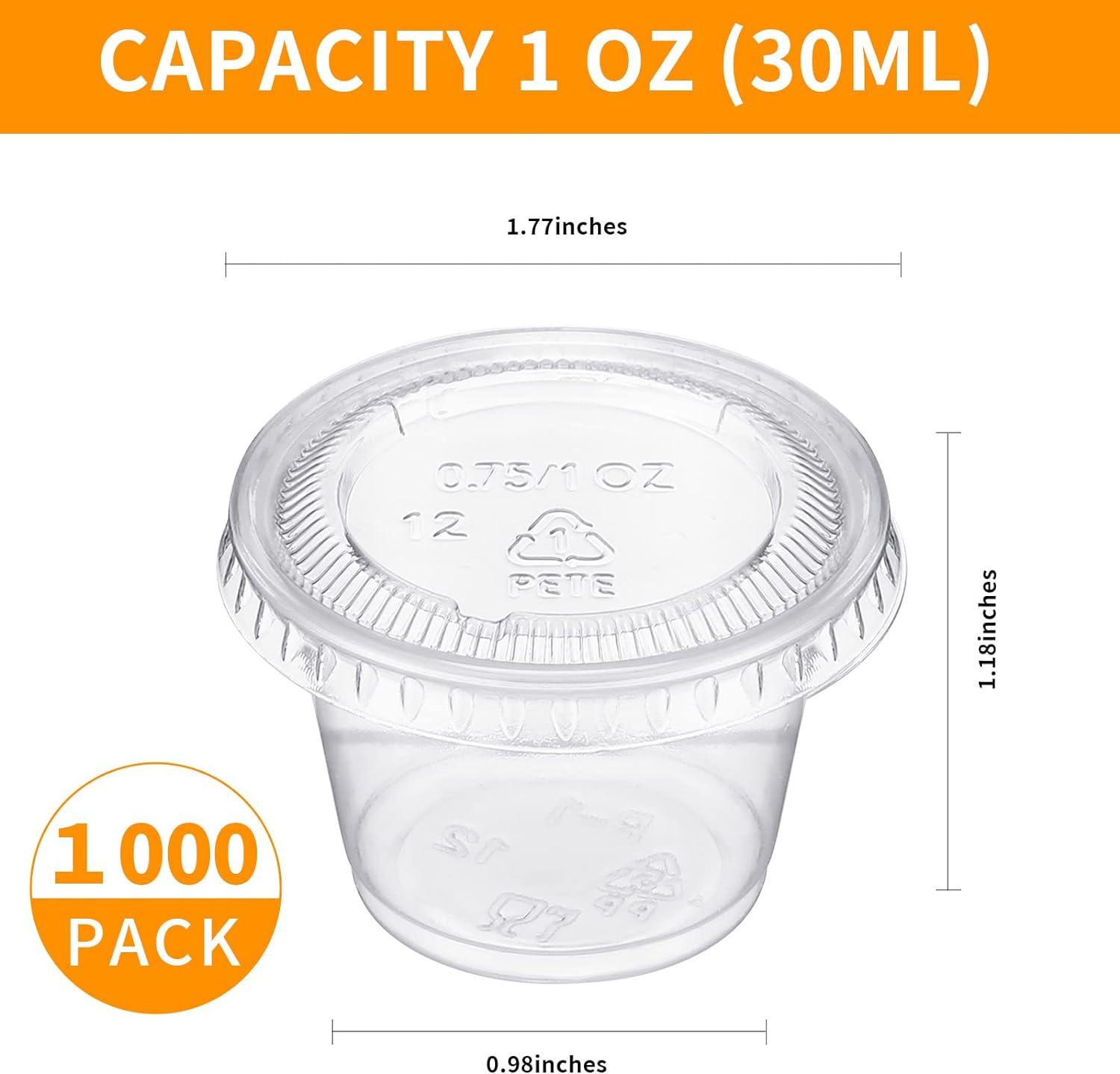 1000 Pack 1oz Jelly Shot Cups with Lids - Disposable Portion Cups for Sauces,  Dressings, and Condiments | Buy Now with Express International Delivery |  GoSupps.com
