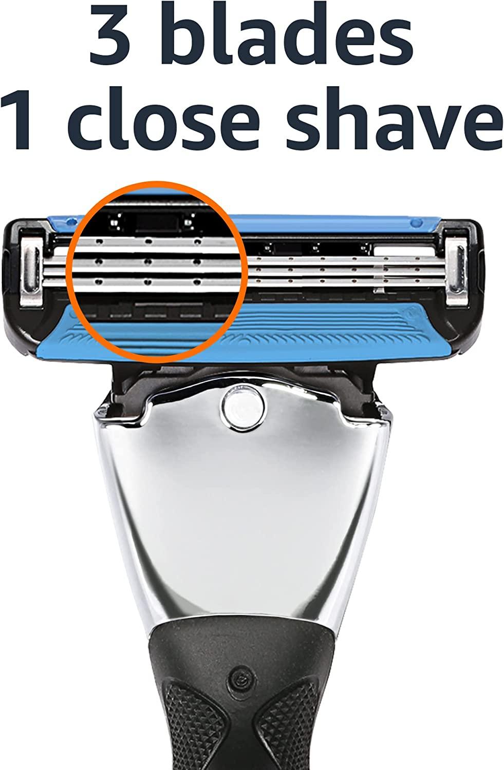 Amazon Basics 3-Blade MotionSphere Razor for Men with Dual Lubrication ...