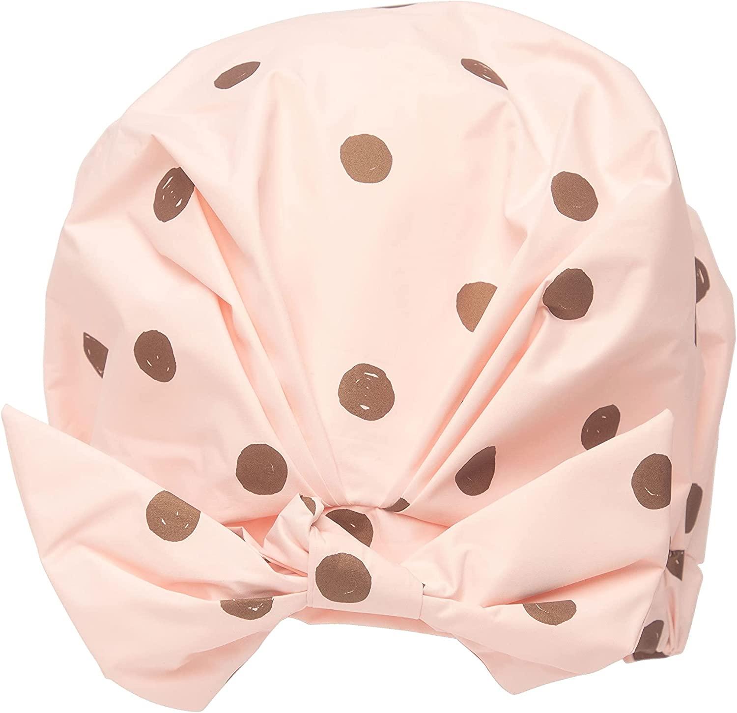 Kitsch Luxe Shower Cap One Size (Pack of 1) Blush Dot