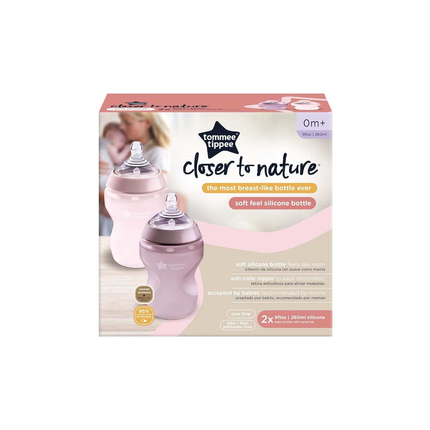 Tommee Tippee Closer to Nature Soft Feel Silicone Baby Bottle Slow