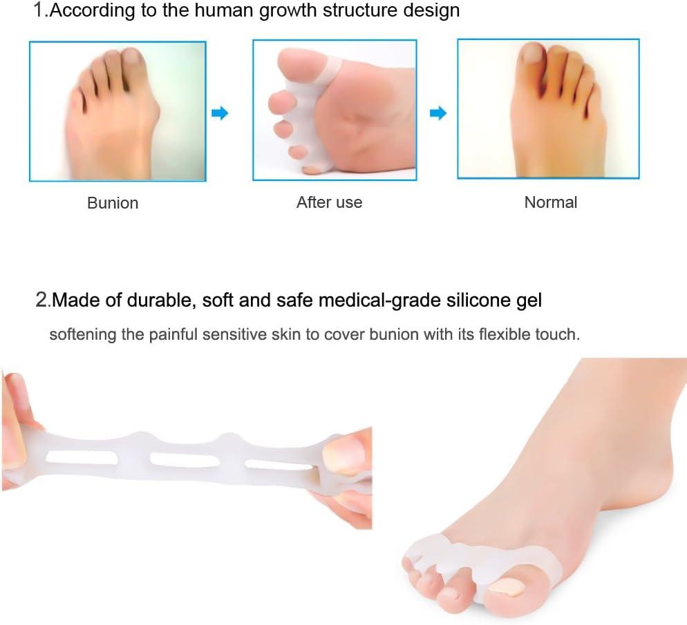 Gel Toe Separator Bestrice Toe Spacers Rubber Toe Stretchers Used for  Sports Activities Yoga Practice & Running for Men and Women Bunion Pain  Relief Toe Straightener Achilles Stretcher (1 pair) Pure White