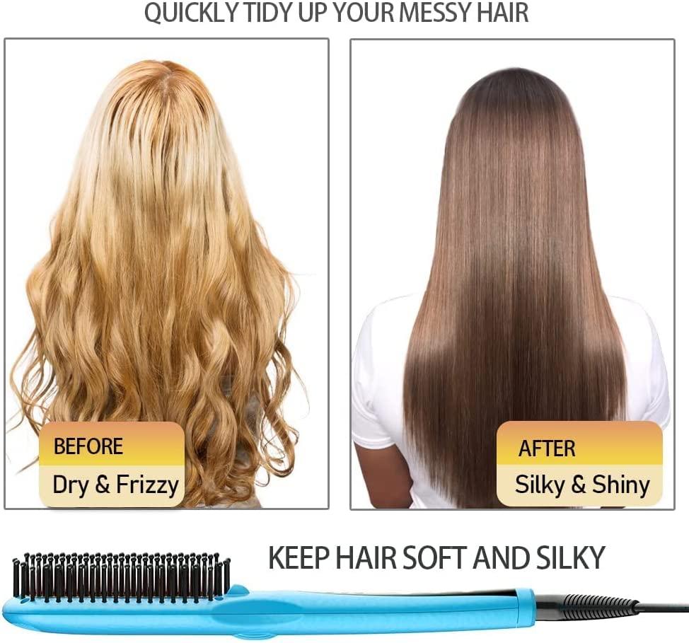 Enhanced Negative Ion Hair Straightener Brush with Double Ionic