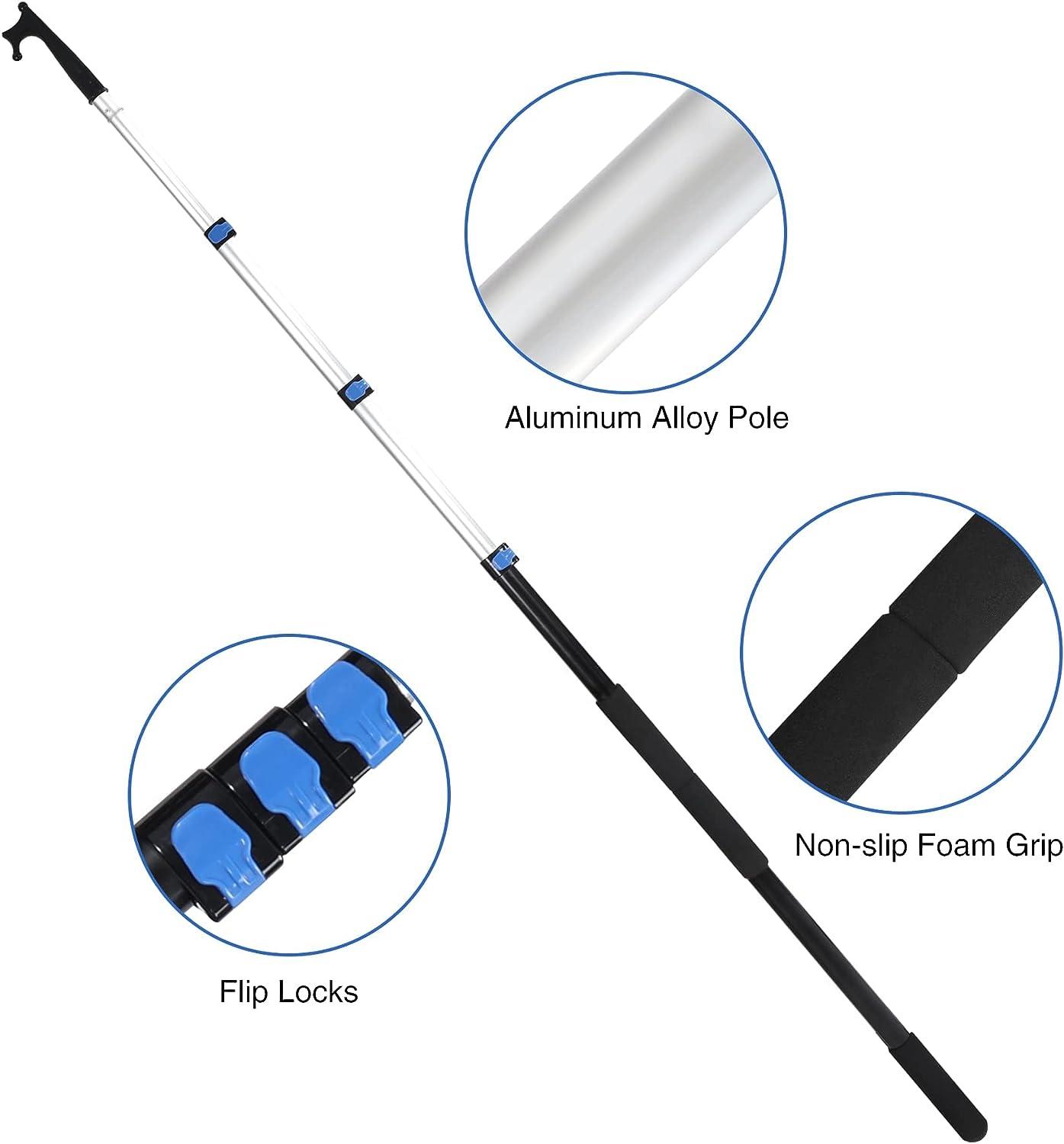Playinyard Boat Hook Telescoping for Docking 8 or 12ft, 3/4 Stage
