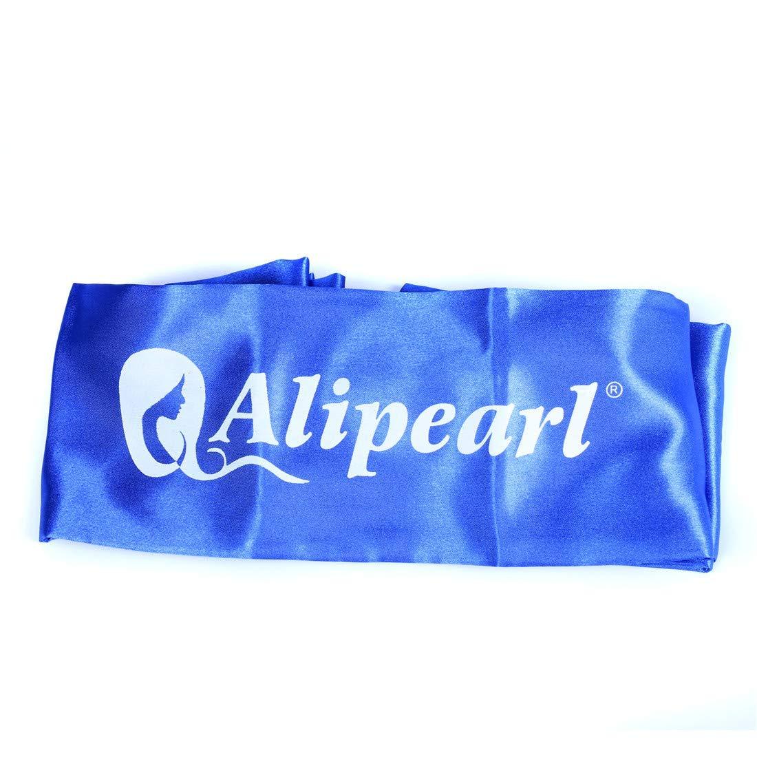 Ali Pearl Blue Satin Edge Scarf for Lace Wigs Hair Setting Wrap