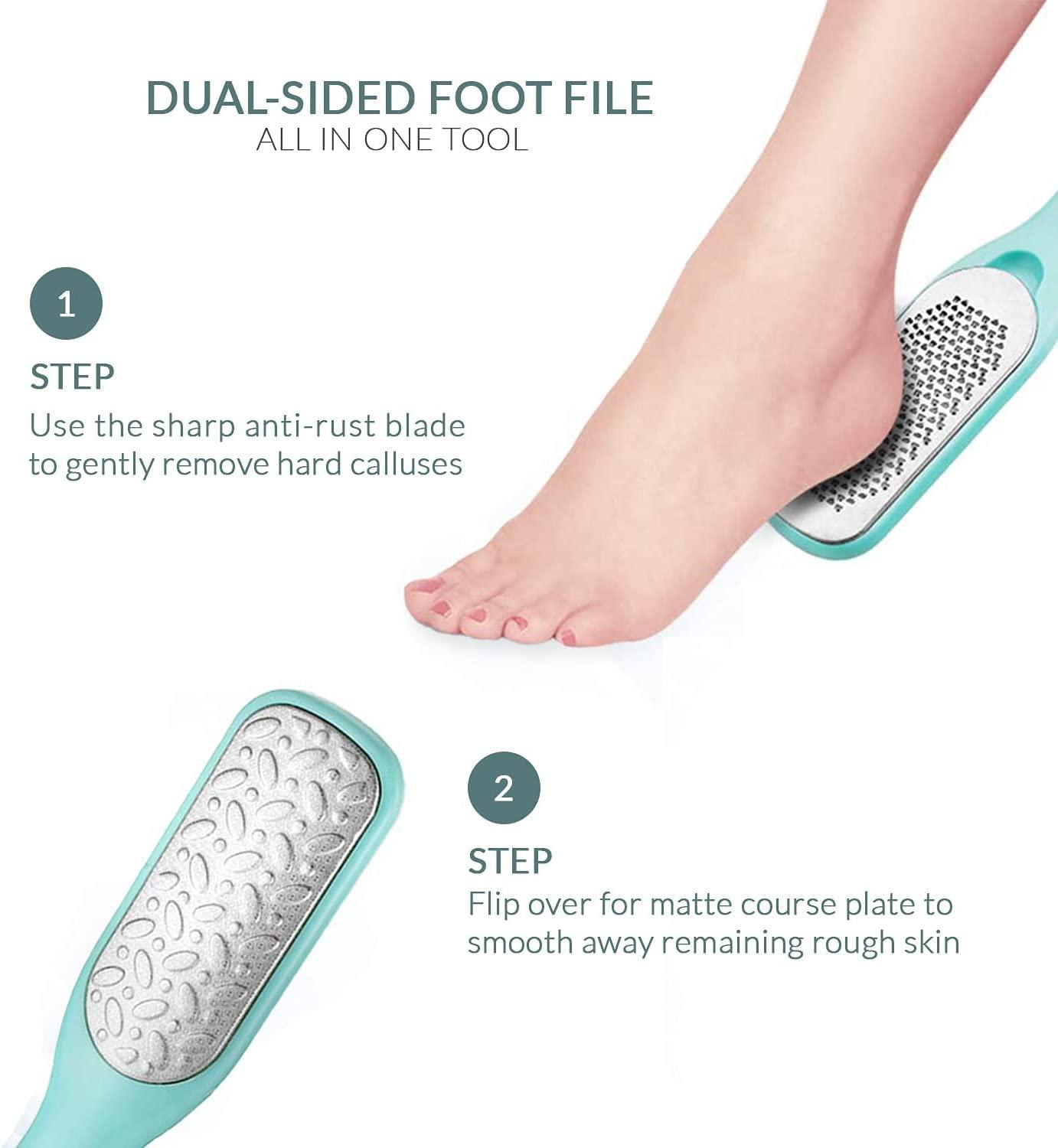 Callus Remover for Feet  Double-Sided Foot Scrub -Foot File -Dead Skin  Remover -Foot Rasp for Exfoliation -Wet & Dry Feet Scrubber for Smoothing &  Softening Feet -Pedicure Tool for Foot Care