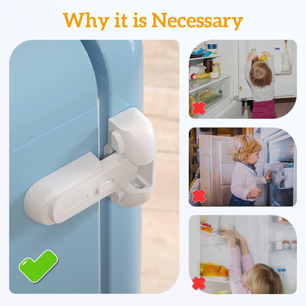 Safelon 2 Pcs Baby Safety Fridge Lock Child Proof Refrigerator