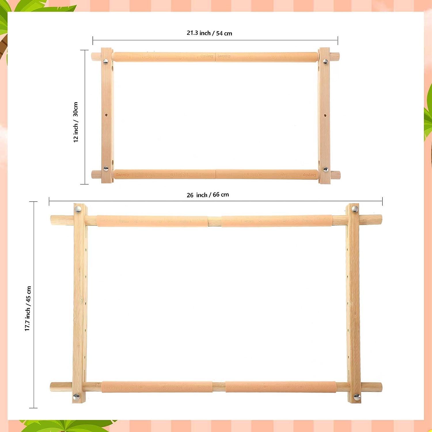 2 Pcs Adjustable Cross Stitch Frame Bamboo Beech Wood Tapestry