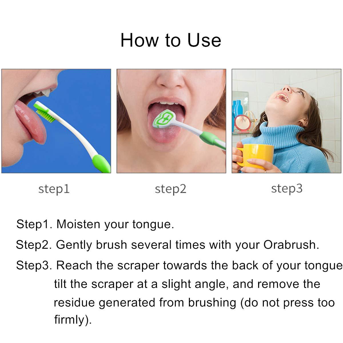 2 Pack Tongue Scraper, Tongue Cleaner Brush for Adults Tongue Scrubber