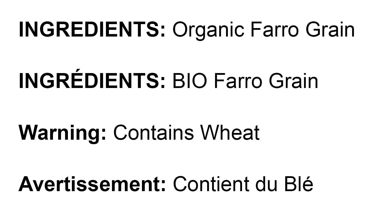 Organic Italian Pearled Farro, 5 Pounds NonGMO, Kosher, Vegan, Whole