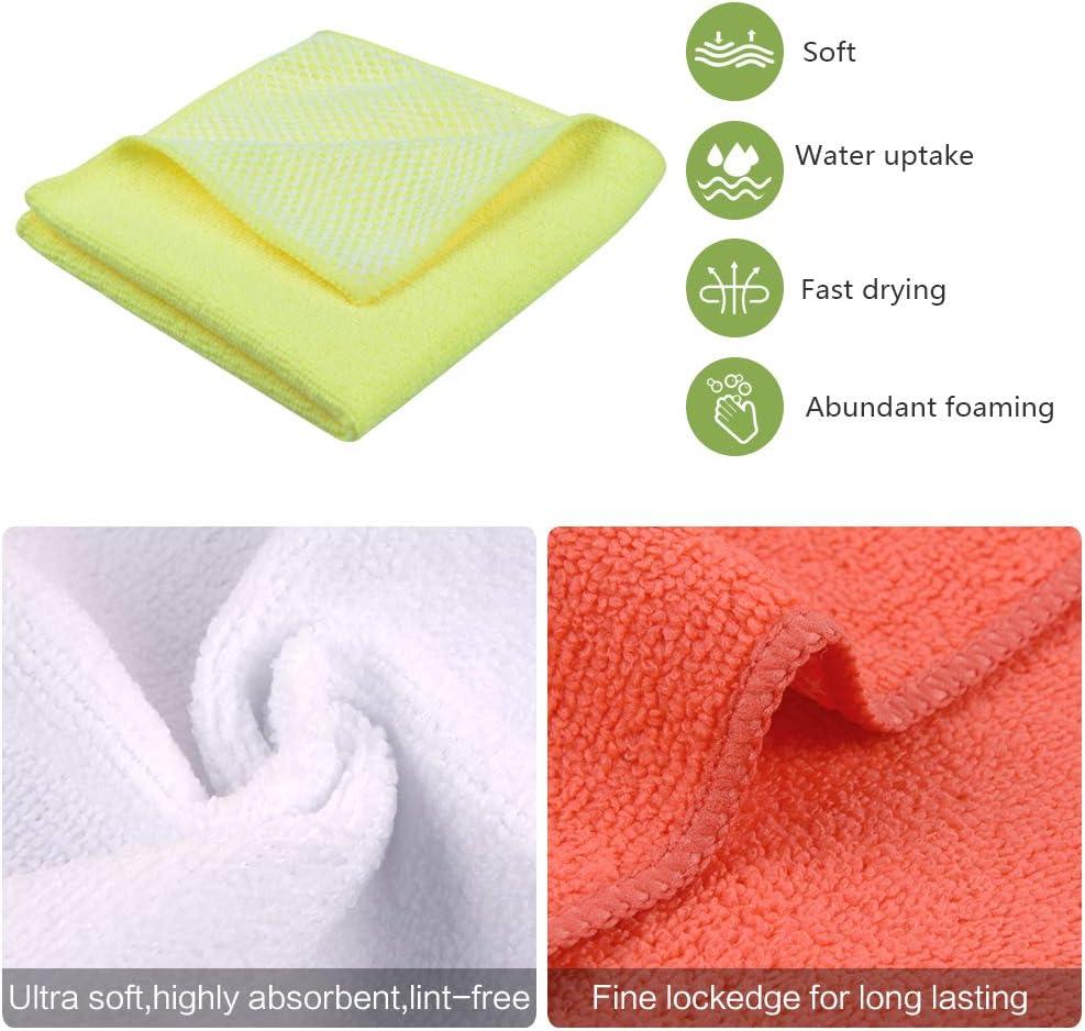 SINLAND Microfiber Dish Cloth for Washing Dishes Dish Rags Best Kitchen  Washcloth Cleaning Cloths with Poly Scour Side 5 Color Assorted  12inchx12inch 10pack Assorted Color 12inchx12inch 10pack