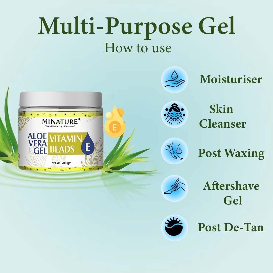 Aloe Vera Gel with Vitamin E Beads | Pure & Natural Preservative &  Cruelty-Free | 200g by mi Nature - Buy Internationally | Buy Now with  Express International Delivery | GoSupps.com