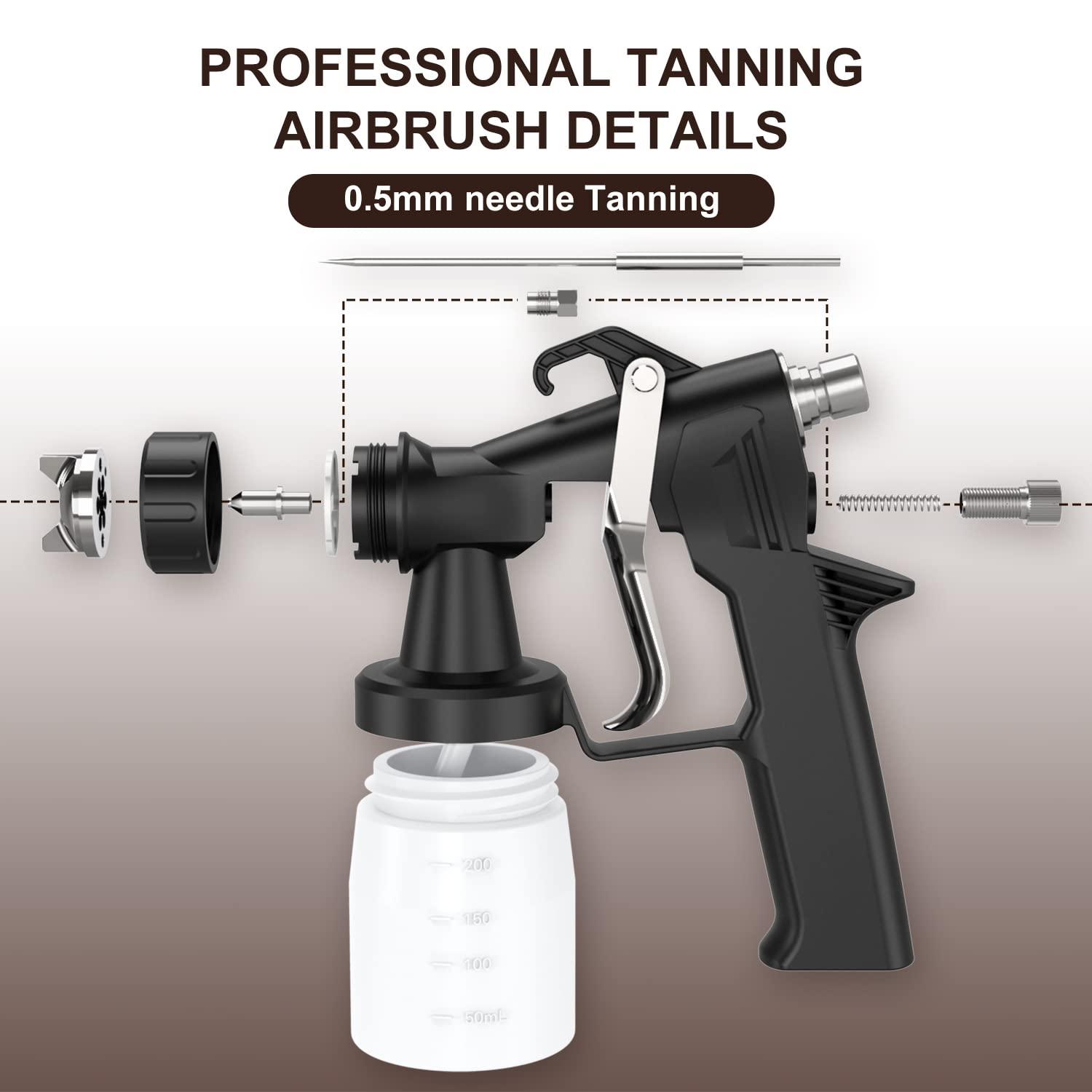 PELCAS Professional Sunless Black Tanning Gun Mobile HVLP Spray Tan Machine Kit Upgraded