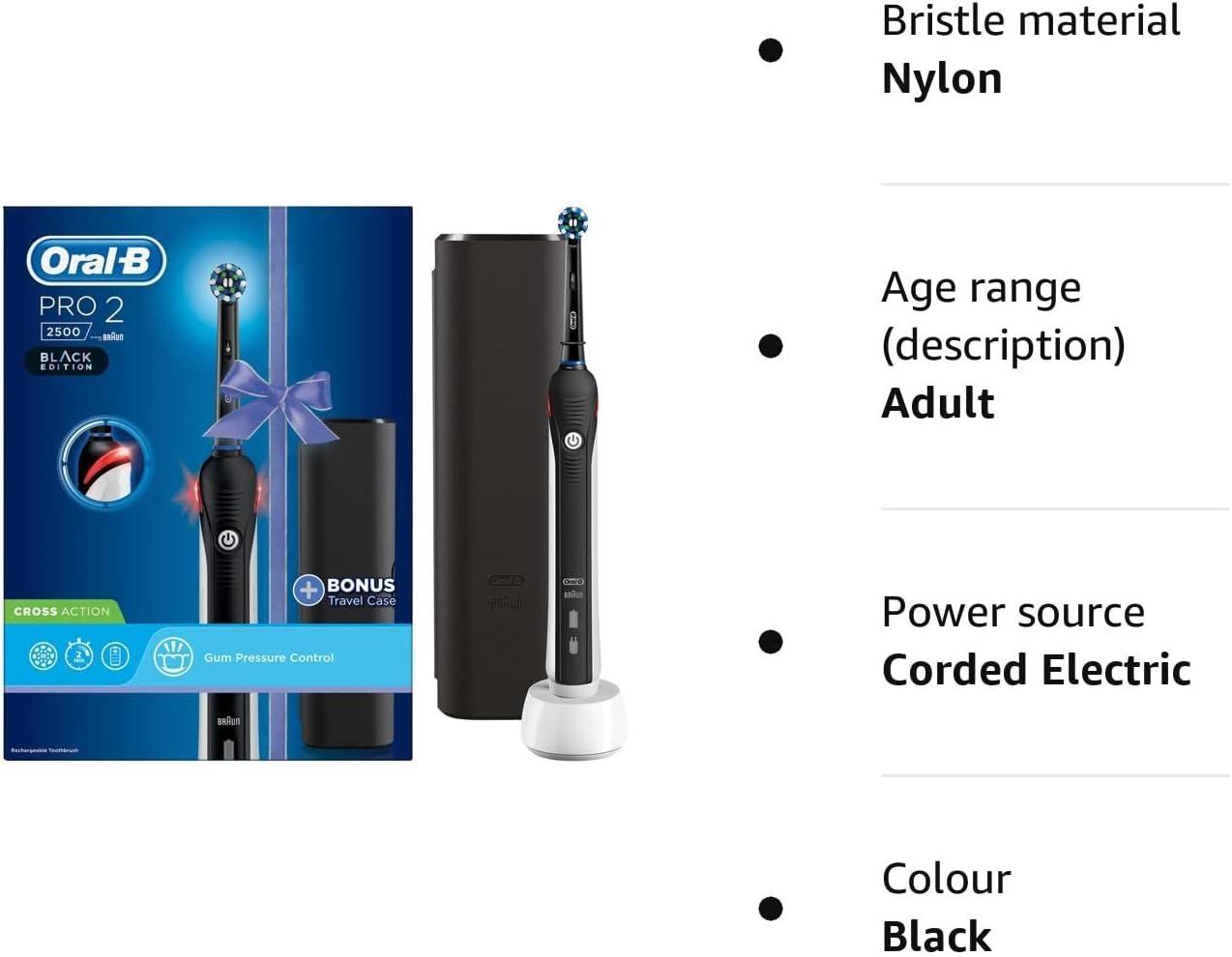 Oral-B Pro 2 2500 Black Electric Toothbrush - Advanced Oral