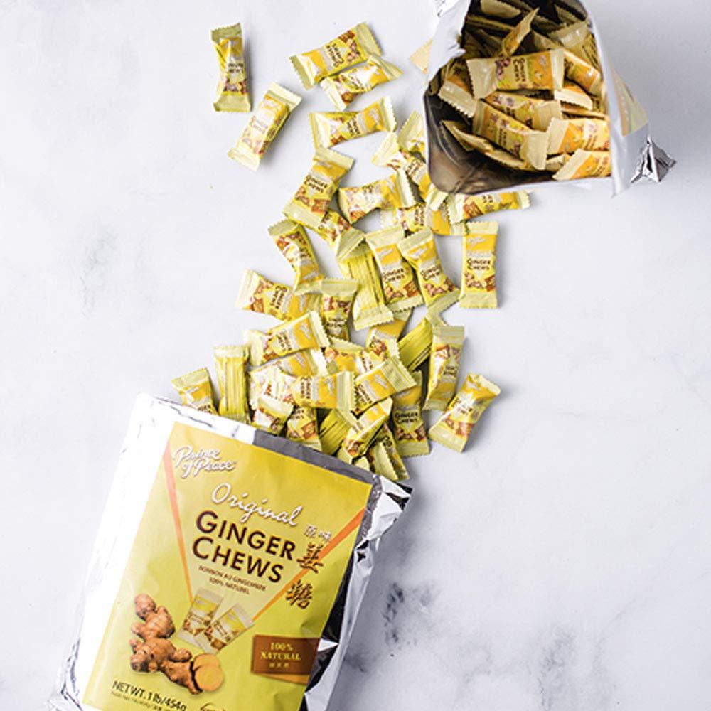 Prince of Peace Original Ginger Chews, 1 lb. Candied Ginger Candy Pack Ginger Chews Candy