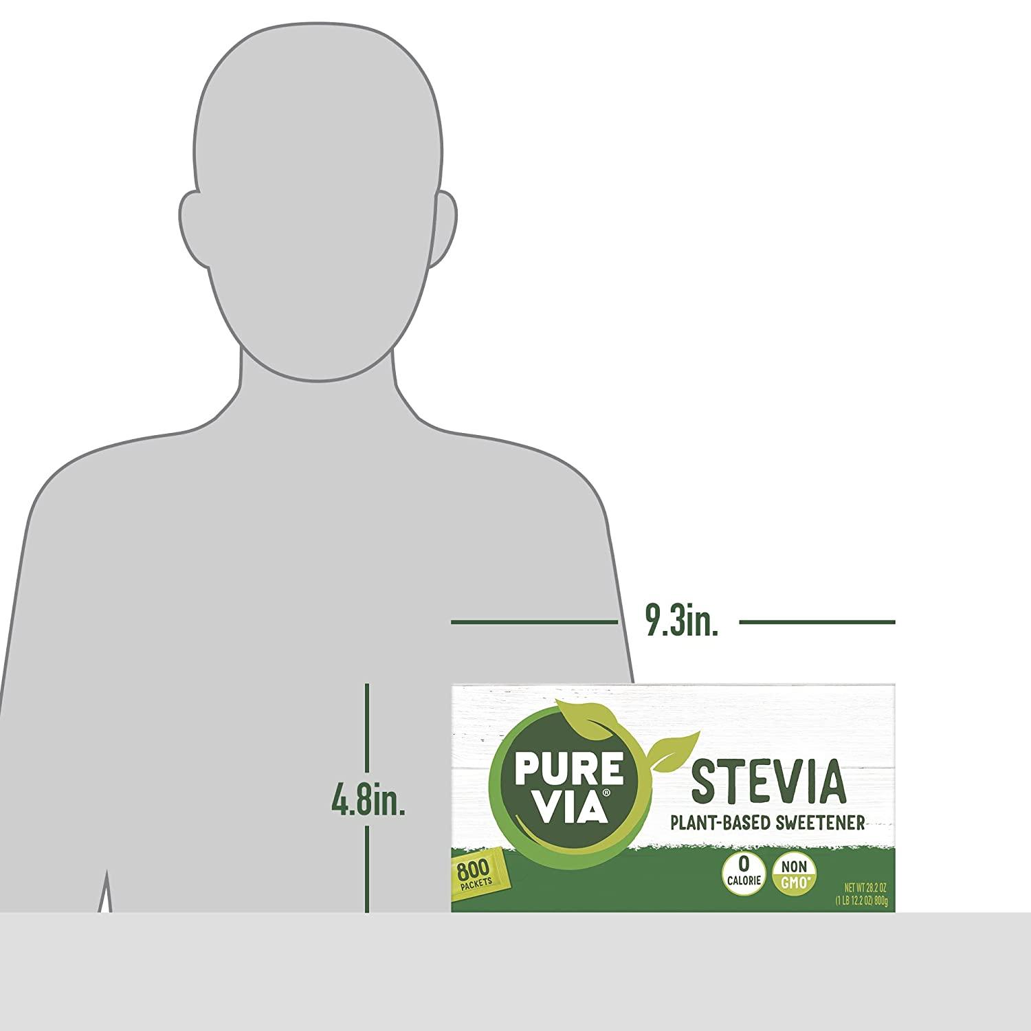Pure Via Stevia Sweetener 28.2oz (800 packets) 800 Count (Pack of 1)