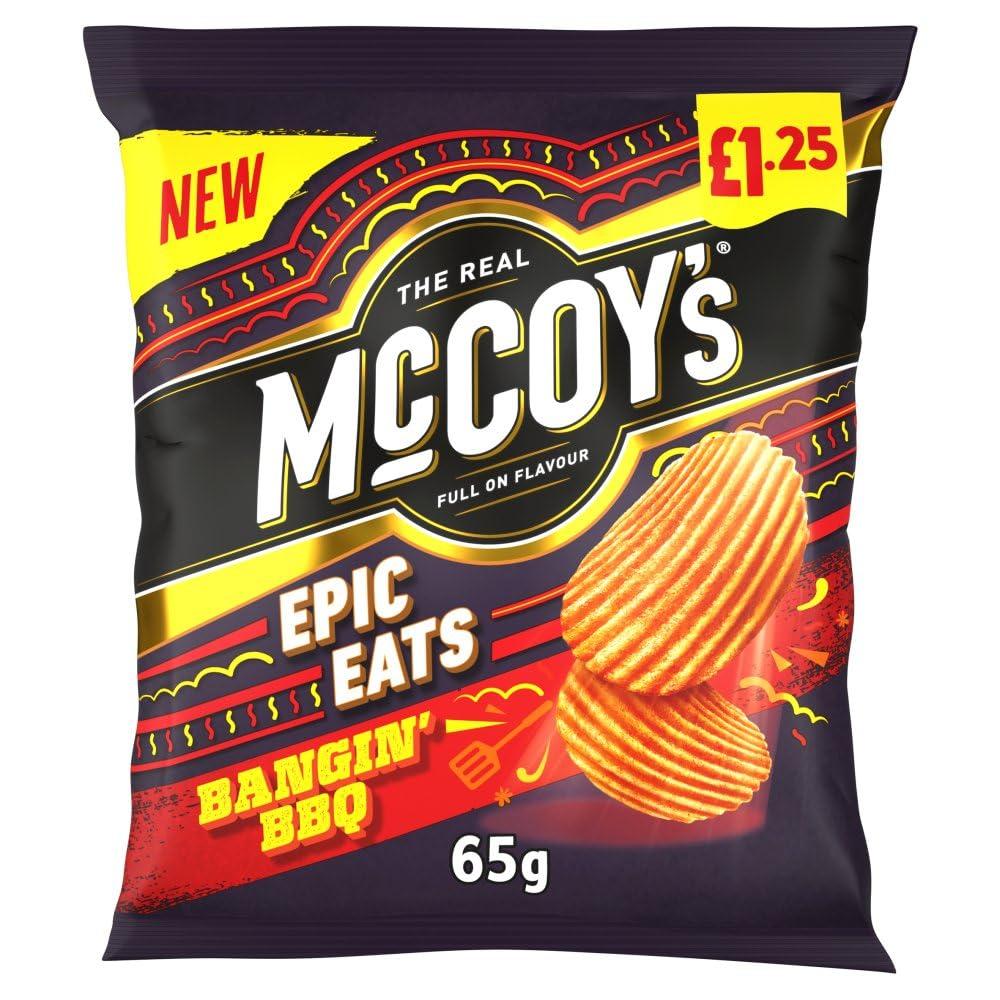 McCoy's Sharing Bag Crisps 65g Pack Of 20 (Bangin' BBQ)