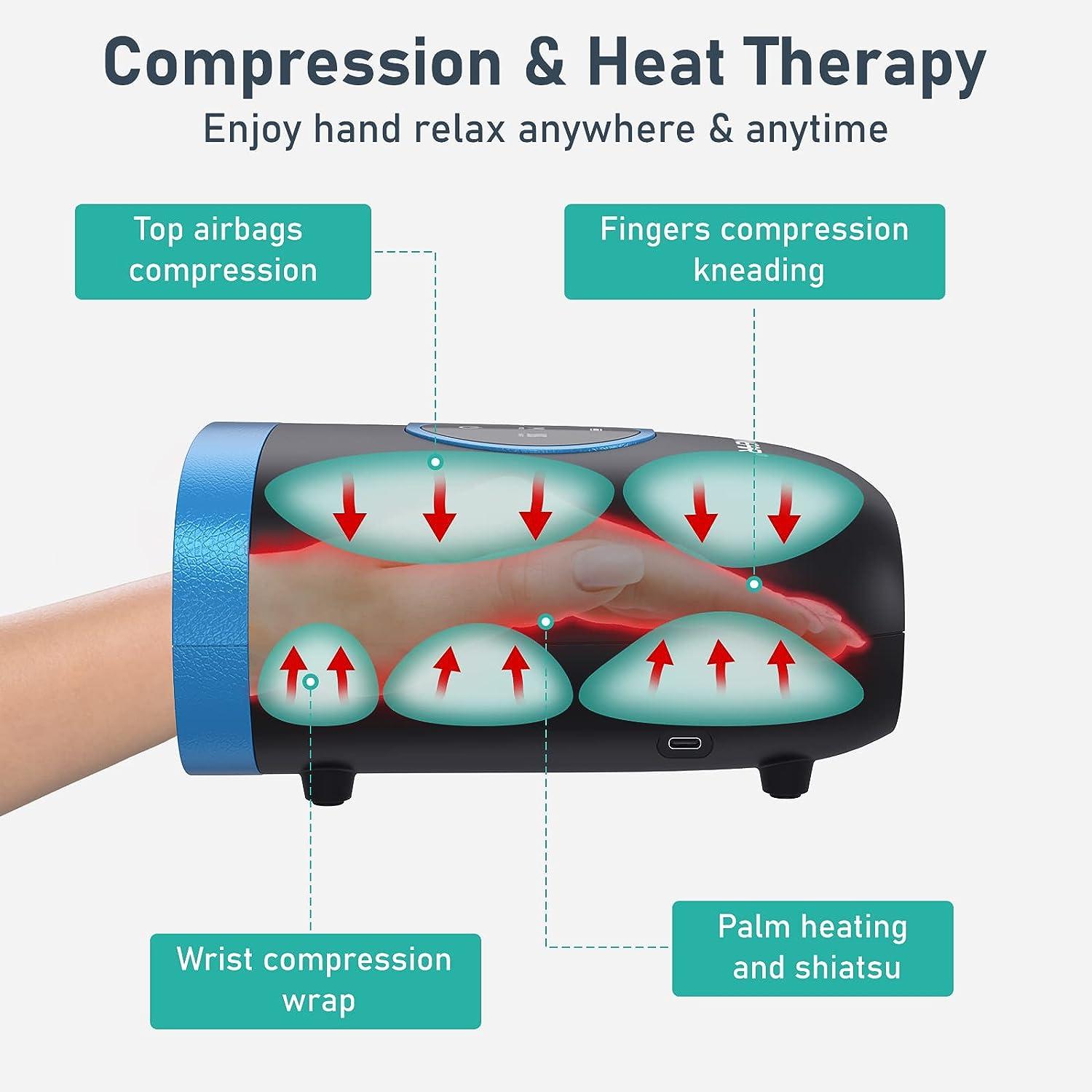 QUINEAR Hand Massager, Cordless Hand Massager with Heat and