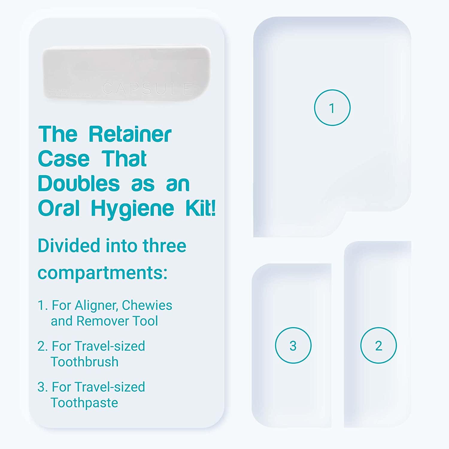 CAPSULE DENTAL Retainer Travel Case Retainer, ToothBrush, Toothpaste