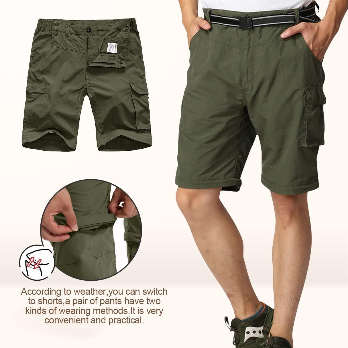 Jessie Kidden Mens Hiking Pants Convertible Quick Dry Lightweight Zip Off  Outdoor Fishing Travel Safari Pants 34 225 Army Green
