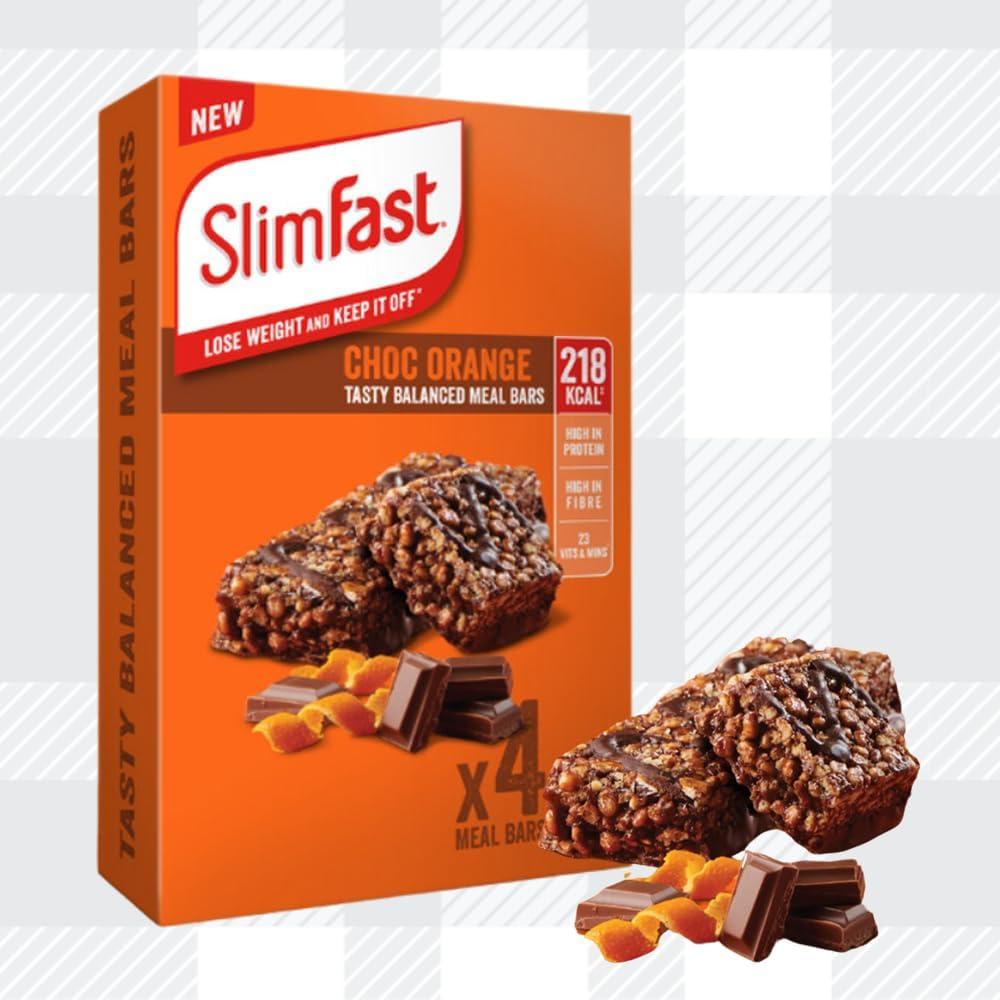 SlimFast Dark Chocolate & Cranberry Meal Bar, 15 G Protein, 200 Calories, 27 Vitamins & Minerals, Meal Replacement For Weight Management Or