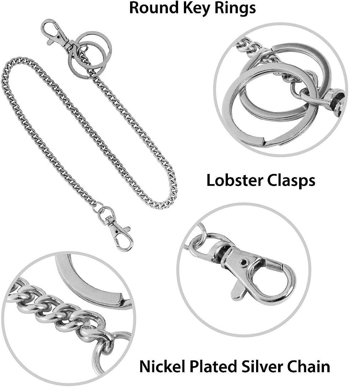 18 Silver Nickel Plated Pocket Keychain String with Both Ends